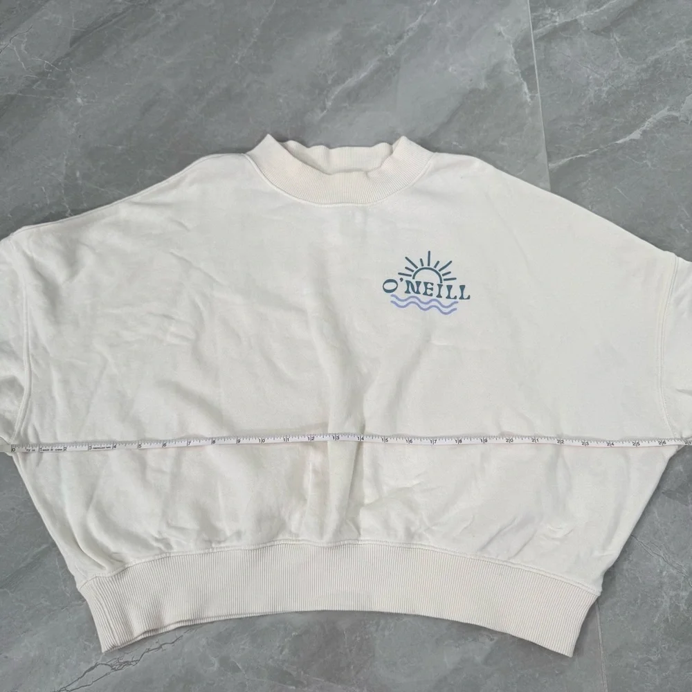 Women’s O'Neill Moment Crop Crew Neck Cropped Oversized Fleece Sweatshirt Medium - Picture 15 of 16
